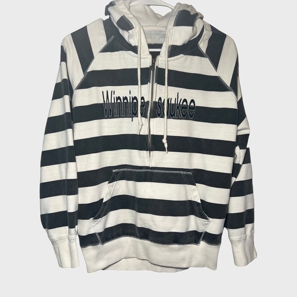 Tops - Rag Wear Women’s Striped Half-Zip Hoodie Size L